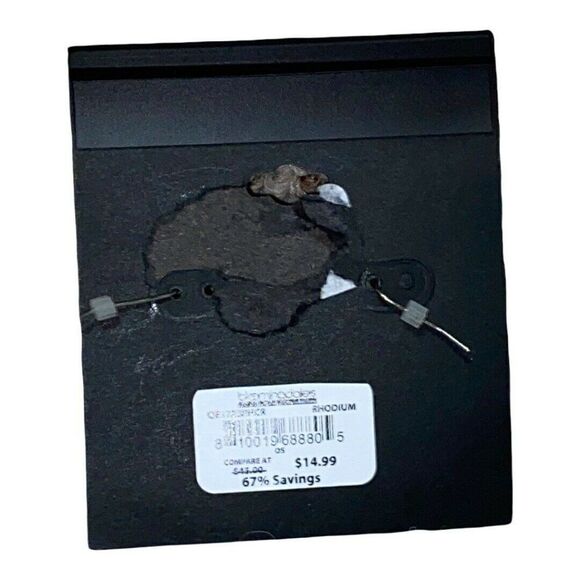 Area Stars Silver Tone Clear Crystal Twist Wire Drop Earrings New - Picture 2 of 2